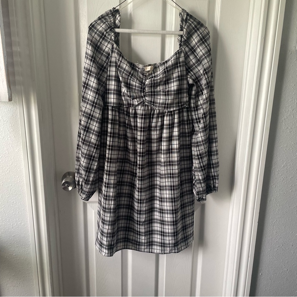 Promesa Plaid mini dress